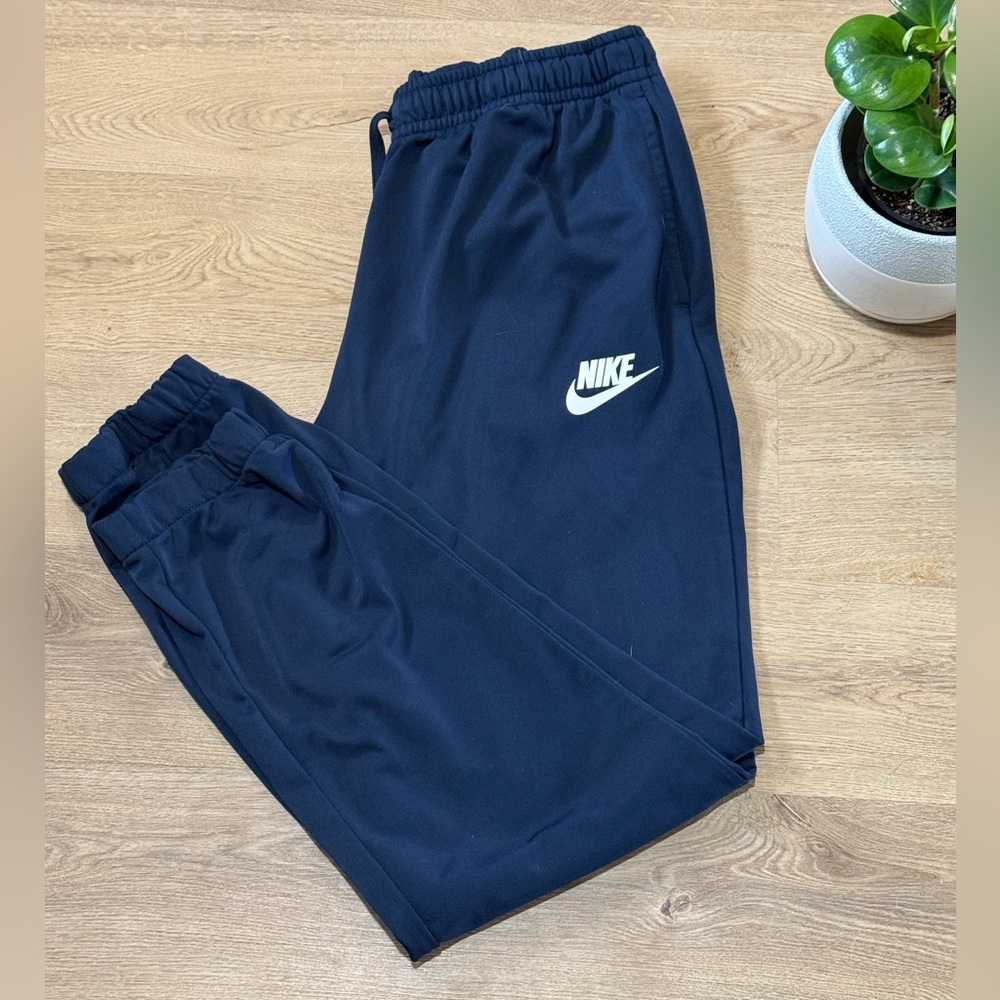 Nike Sportswear Men's Unlined Cuff Trousers Polyester Knit Navy tracksuit pants